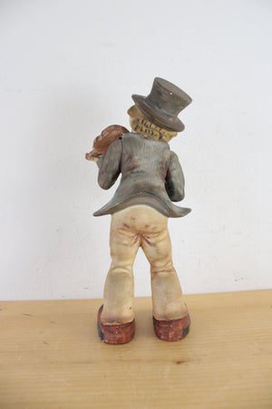 Vintage Thames Hand Painted "Boy With Fiddler" Ceramic Figurine