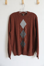 Dockers Brown Argyle Cotton Sweater | M