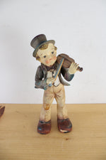 Vintage Thames Hand Painted "Boy With Fiddler" Ceramic Figurine