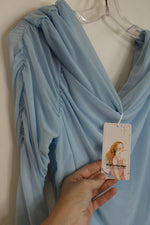 NEW Pretty Garden Baby Blue Bodycon Maxi Dress | L