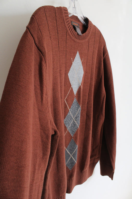 Dockers Brown Argyle Cotton Sweater | M