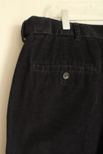 Navy Blue Corduroy Relaxed Fit Cotton Pants | 38x29
