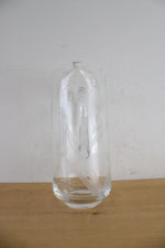 Vintage Romania Etched Floral Tall Glass Pitcher