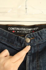 Continuous Comfort Waistband Dark Wash Straight Leg Jeans | 48x30