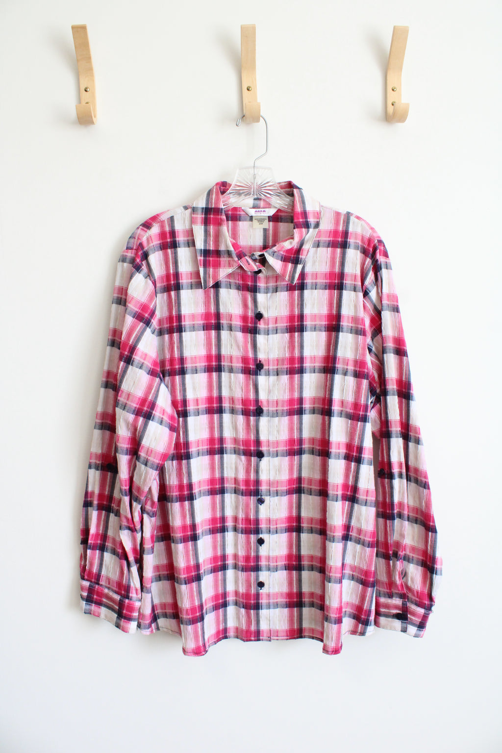 Alia Women Pink Plaid Top | 20W