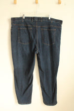 Continuous Comfort Waistband Dark Wash Straight Leg Jeans | 48x30
