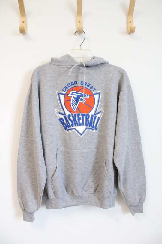 Jerzees Gray Cedar Crest Basketball Hoodie | M