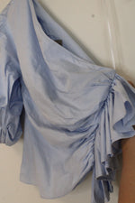 Potersyn Light Blue One-shoulder Ruffle Top | XS