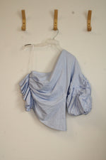 Potersyn Light Blue One-shoulder Ruffle Top | XS