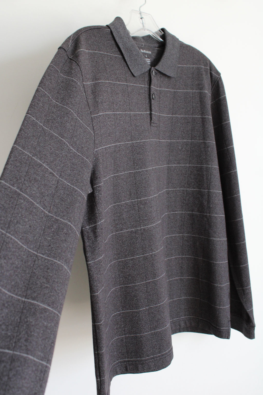 Van Heusen Gray Polo Shirt | L