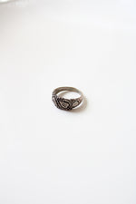 Vintage Engraved Leaf Sterling Silver Ring | Size 7.5
