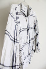 Old Navy White Plaid Top | S