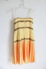Terani Couture Yellow Orange Ombre Sequined Fringe Dress | 8