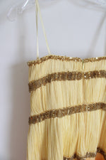 Terani Couture Yellow Orange Ombre Sequined Fringe Dress | 8
