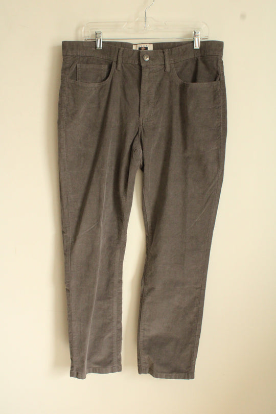 Joseph Abboud Gray Corduroy Straight Leg Pants | 30x30