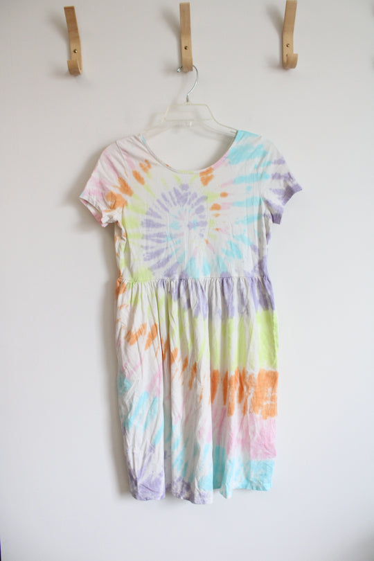 Lands' End Pastel Tie-Dyed Cotton Dress | Youth XL (14/16)