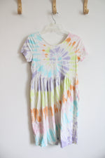 Lands' End Pastel Tie-Dyed Cotton Dress | Youth XL (14/16)
