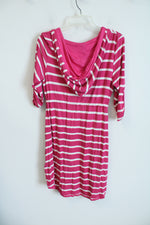 Charlie Paige Pink White Striped Hooded Tunic | S