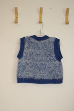 Stella Pardo Paris Blue Knit Alpaca Vest | XS
