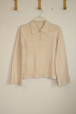 J.Crew Cream Milano Lamb Wool Cinched-waist Cardigan | XS
