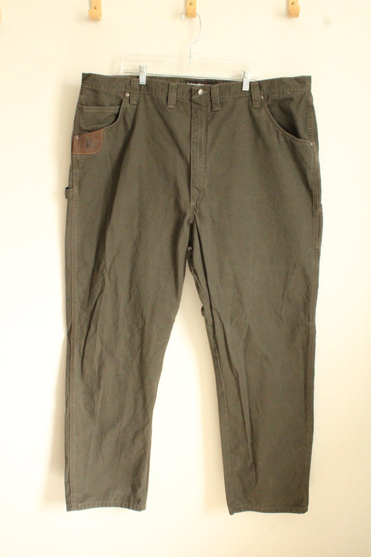 Wrangler Army Green Workwear Carpenter Relaxed Fit Pants | 48x34
