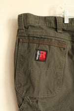 Wrangler Army Green Workwear Carpenter Relaxed Fit Pants | 48x34