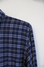 Land's End Blue Plaid Button Down Long Sleeve Shirt | S