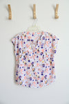 Jaclyn Smith's Collection White Floral Shirt | S
