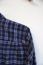 Land's End Blue Plaid Button Down Long Sleeve Shirt | S