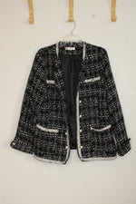 Simply Couture Black Tweed Boucle Light Jacket | 12/14
