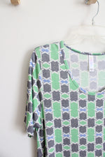 New LuLaRoe Green Patterned Top | M