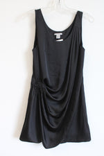 NEW H&M Black Draped Satin Dress | 6