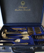 Vintage SBS Solingen Qualitats-Bestecke 24K Gold Silverware Set | 69-Piece Set