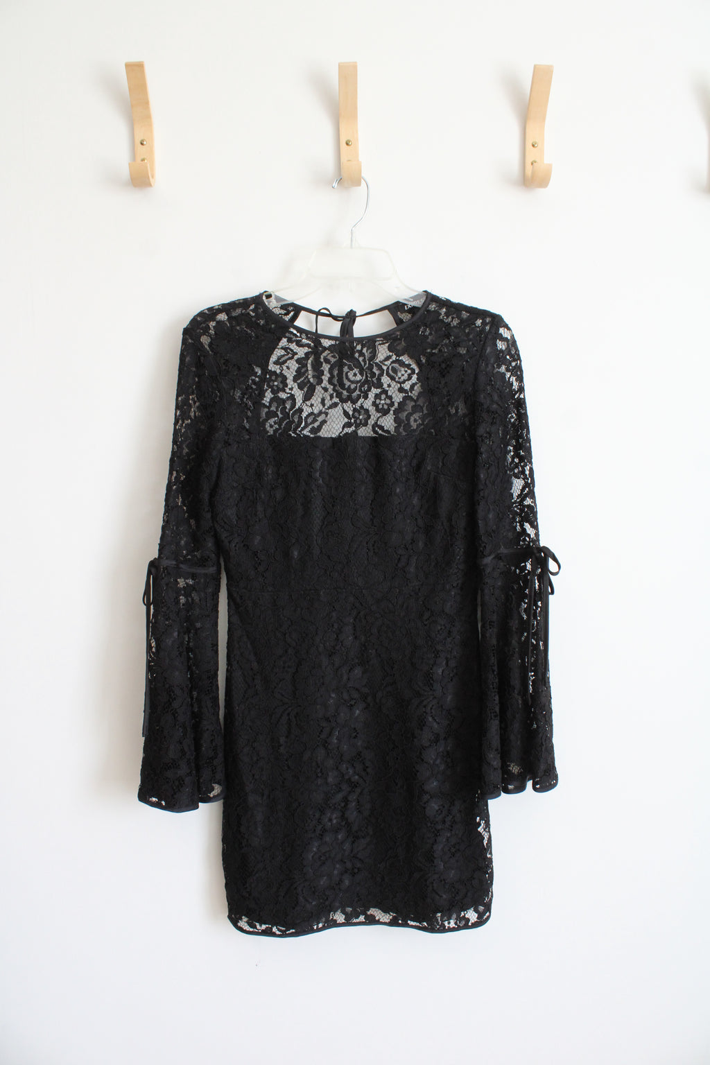 Express Black Lace Bell Sleeve Dress | 4