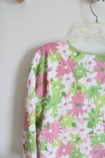 NEW J.H. Collectibles Pink Green & White Floral Cardigan | XL