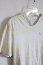 American Eagle Athletic Fit Yellow Striped Tee | M