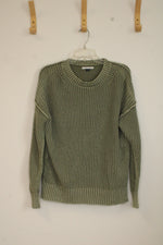 American Eagle Sage Green Oversize Knit Sweater | XS