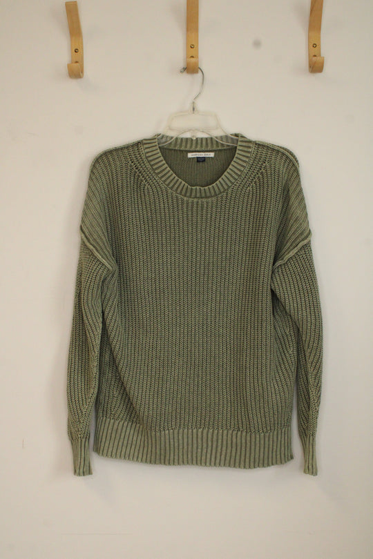 American Eagle Sage Green Oversize Knit Sweater | XS