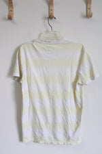 American Eagle Athletic Fit Yellow Striped Tee | M