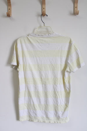 American Eagle Athletic Fit Yellow Striped Tee | M