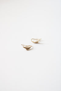 14K Gold Wave Ear Climber Earrings