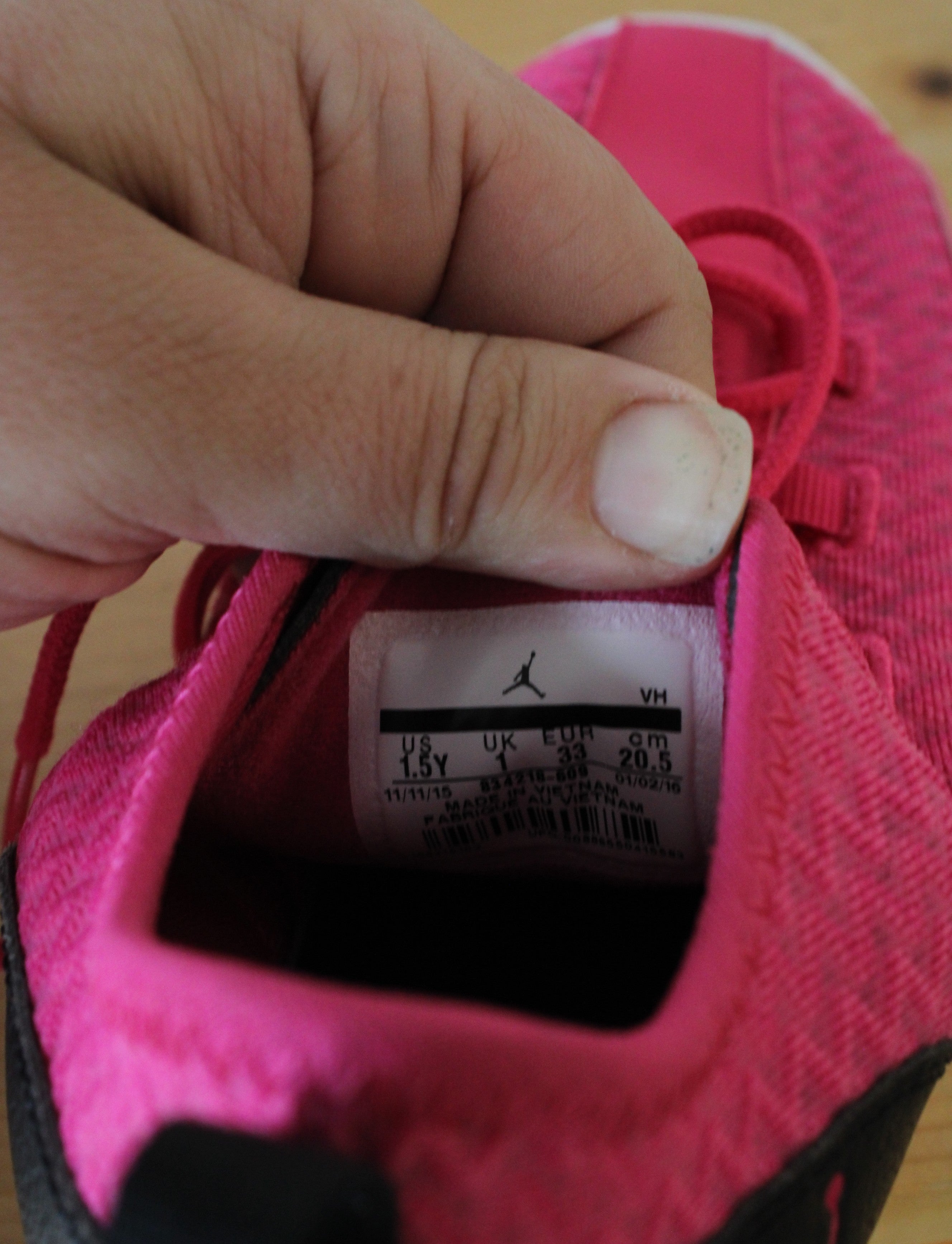 Air Jordan Reveal GG Pink & Black Sneakers | Size 1.5Y