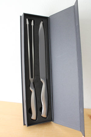NEW Stainless Steel Meat Carving Knife & Fork Set