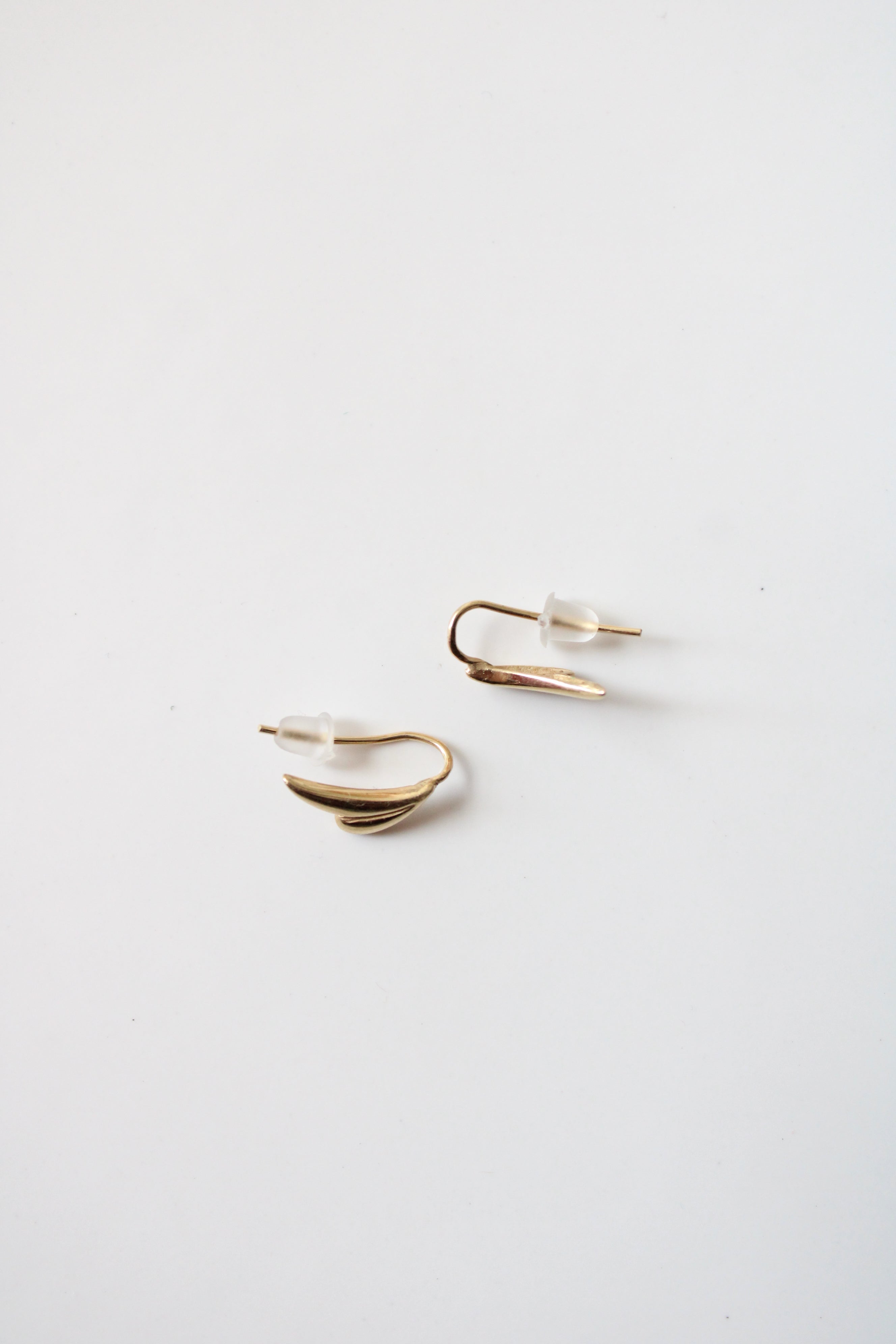 14K Gold Wave Ear Climber Earrings