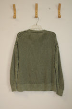 American Eagle Sage Green Oversize Knit Sweater | XS
