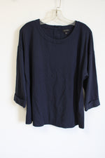 J.Jill Wearever Collection Navy Blue Long Sleeved Shirt | S
