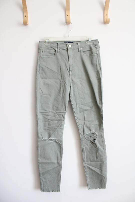 Gap Sage Green Distressed Legging Jeans | 28