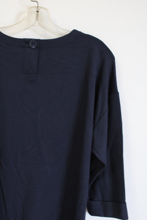 J.Jill Wearever Collection Navy Blue Long Sleeved Shirt | S