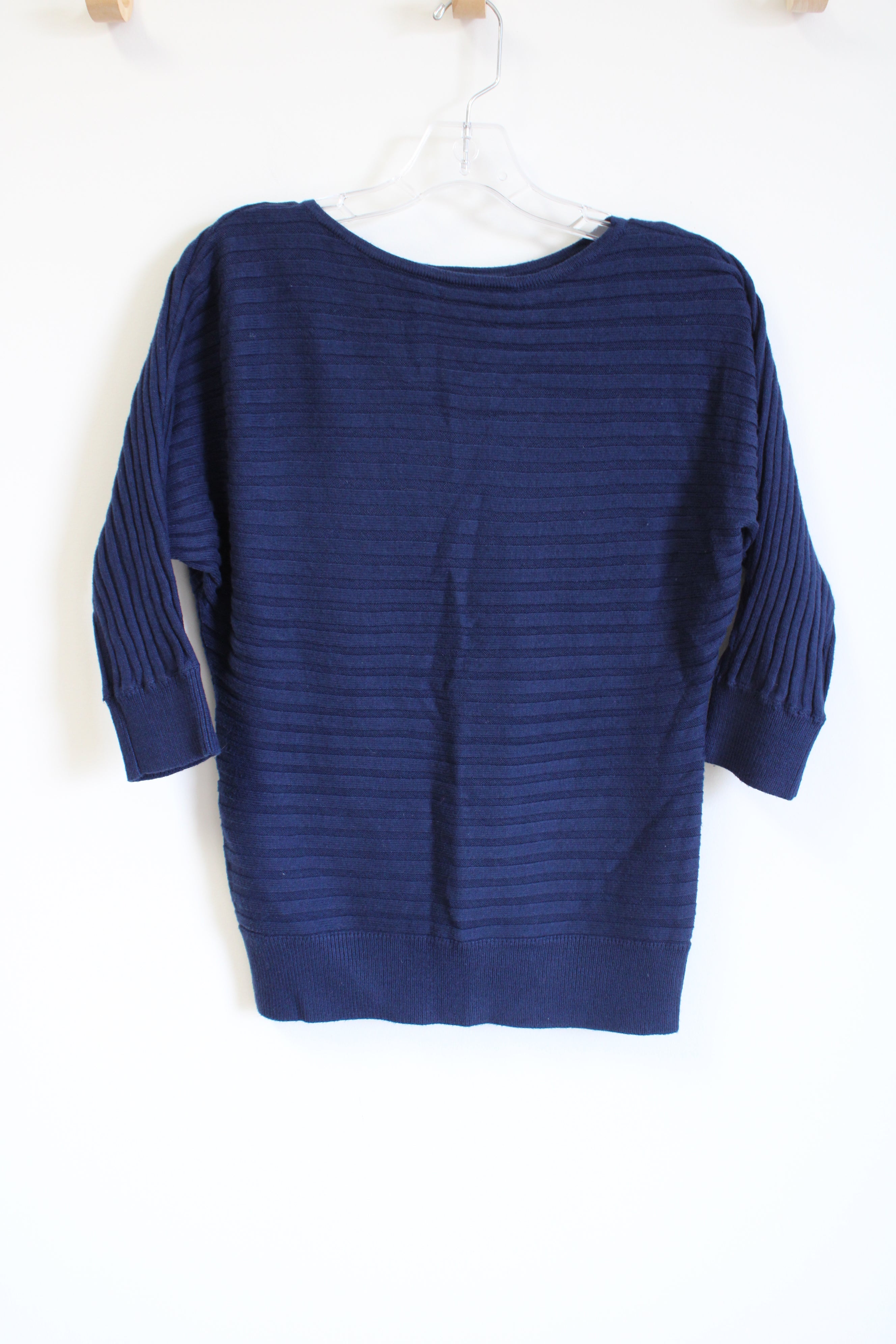 Ann Taylor Navy Blue Ribbed Sweater | XS