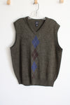 Dockers Green Argyle Knit Sweater Vest | L